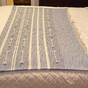 Gluckstein home Blue and white throw